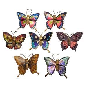 Colorful Butterfly Brooch Lot Gold Tone Foil Metal Insect Pin Vintage Freedom